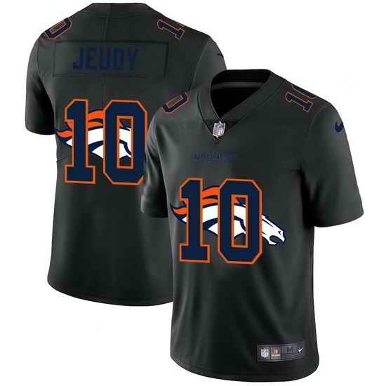 Denver Broncos 10 Jerry Jeudy Men Nike Team Logo Dual Overlap Limited NFL Jersey Black